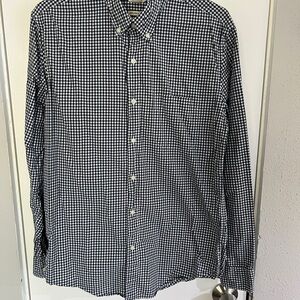 J. Crew Navy and White Gingham Shirt